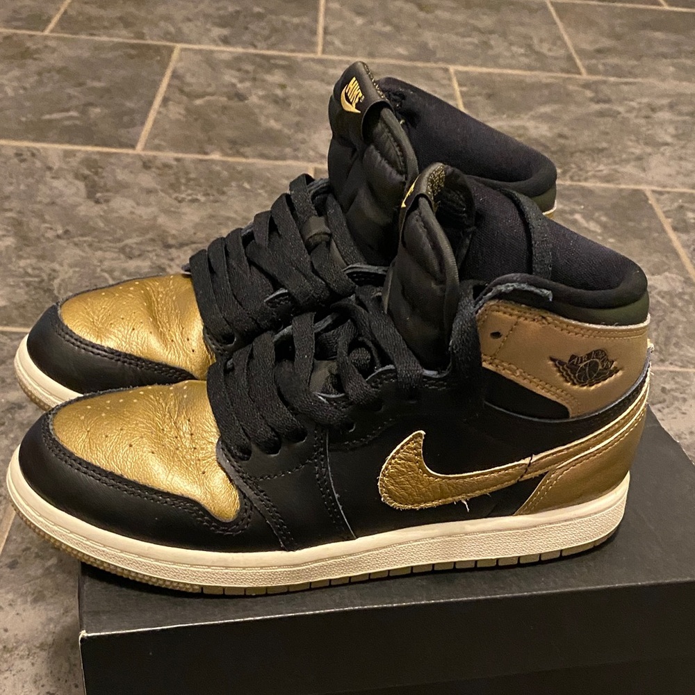 Jordan Kids Sneakers Black and Gold